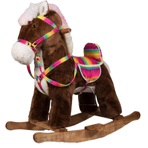 راکر اسب کودک چوبی قهوه ای -اسباب بازی